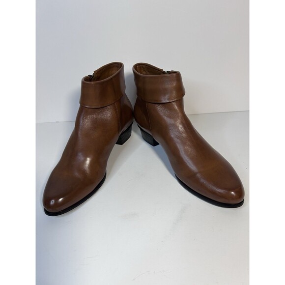 Spring Step Women's Stockholm Leather Ankle Boots Fold-over Cuffs  7.5-8 brown - Picture 2 of 11